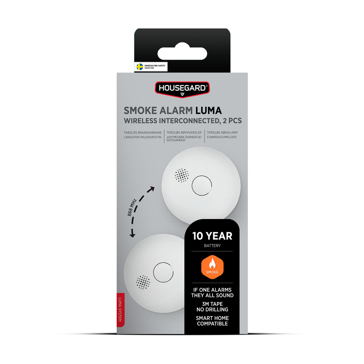 Housegard Luma brandvarnare 2-pack vit