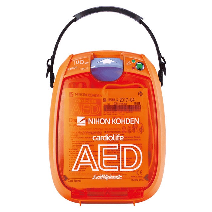 Kompaktinkokoinen japanilainen defibrillaattori