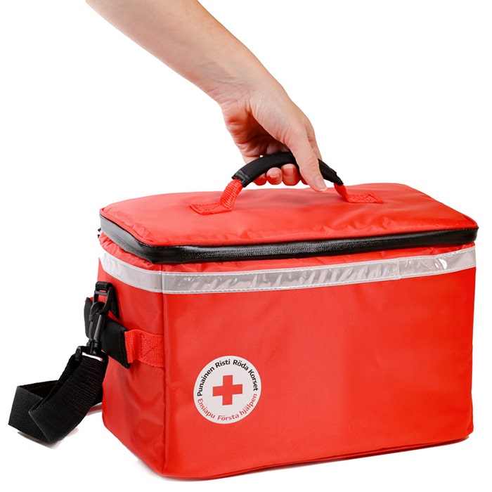 Laukussa on kätevä kantokahva sekä olkahihna.