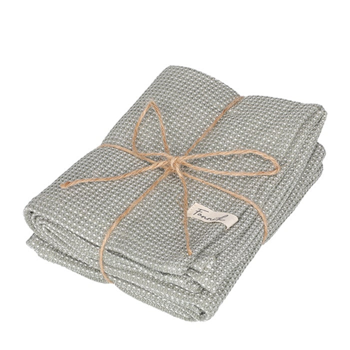 Keittiöpyyhepakkaus jossa kaksi vihreää pyyhettä