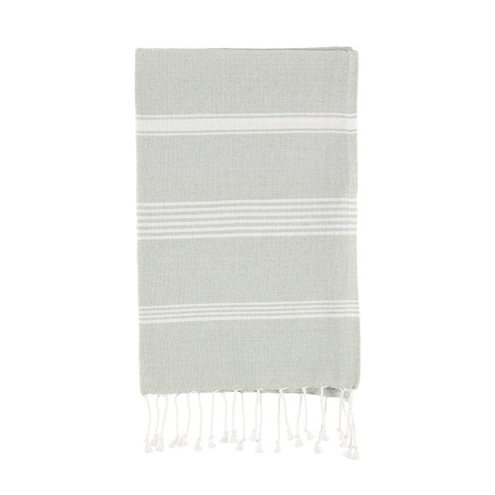 Vihreä-valkoinen hamam käsipyyhe