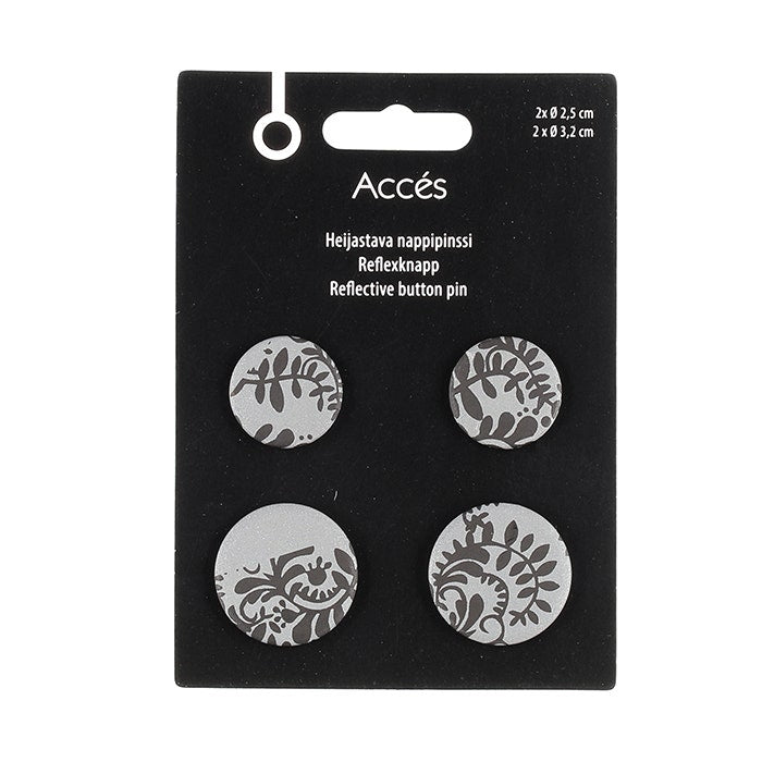 Heijastava nappipinssi kuviollinen, 4 kpl