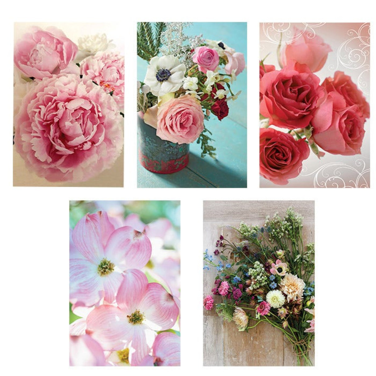 Taitekorttipakkaus Hempeät kukat