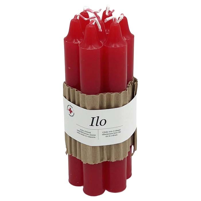 Ilo -kynttiläkimpussa on 7 kirkkaanpunaista kruunukynttilää.