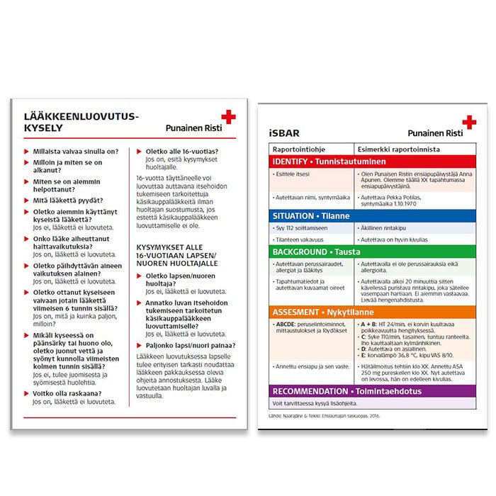 Lääkkeenluovutus iSBAR-lomake, suomi