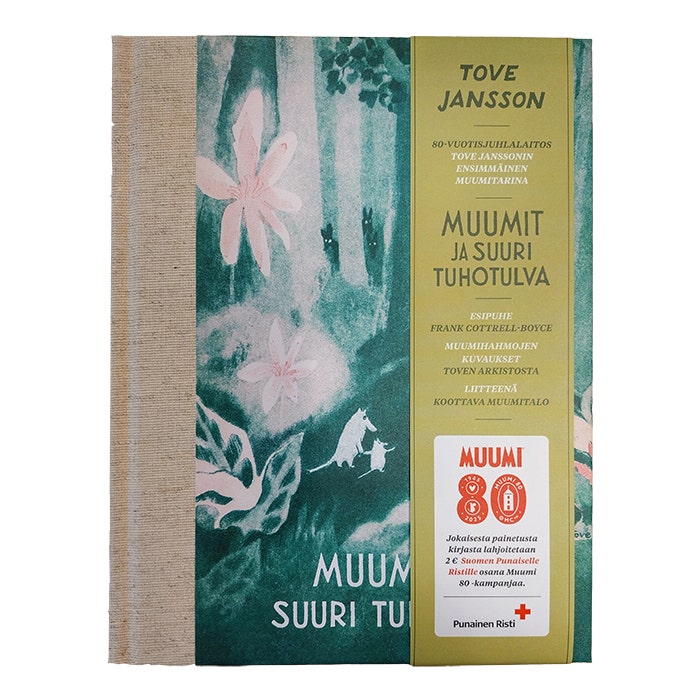 Kirja Muumit ja suuri tuhotulva 80-vuotisjuhlalaitos