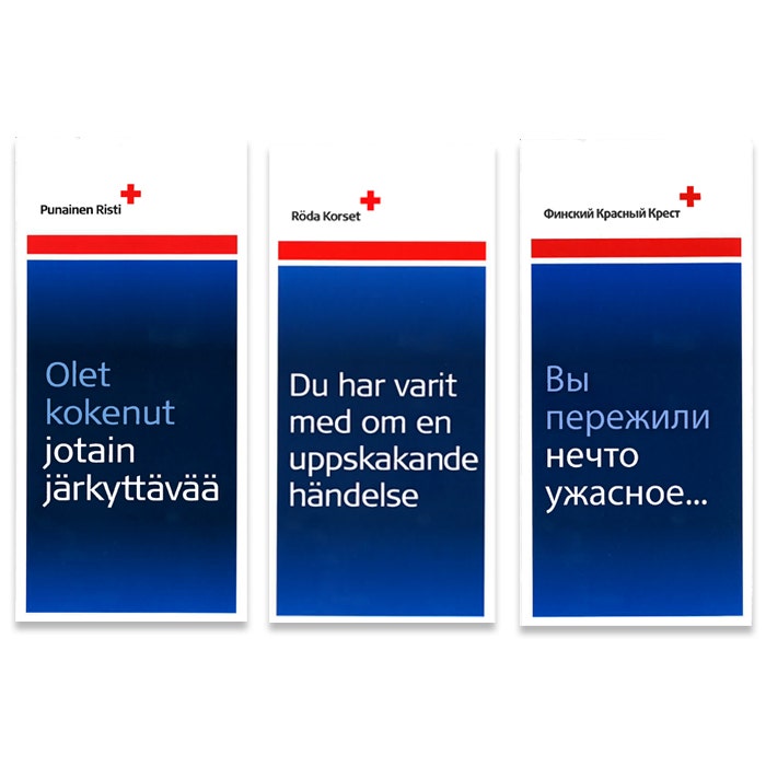 Painettu henkisen tuen esite Olet kokenut jotain järkyttävää