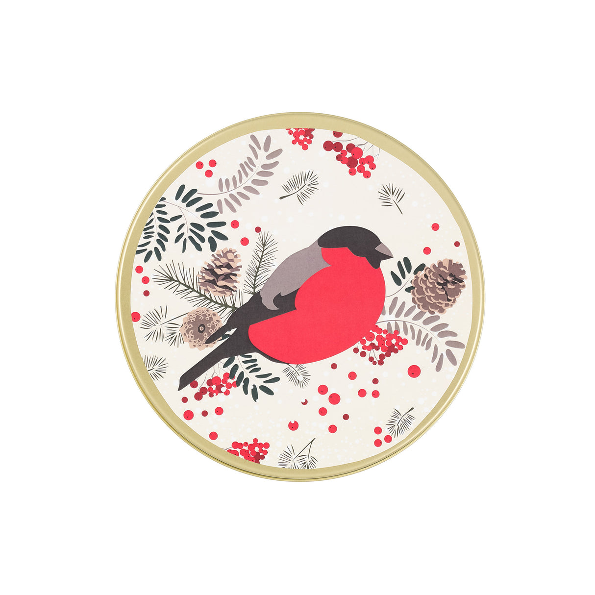 Tuikkuja metallirasiassa punatulkku