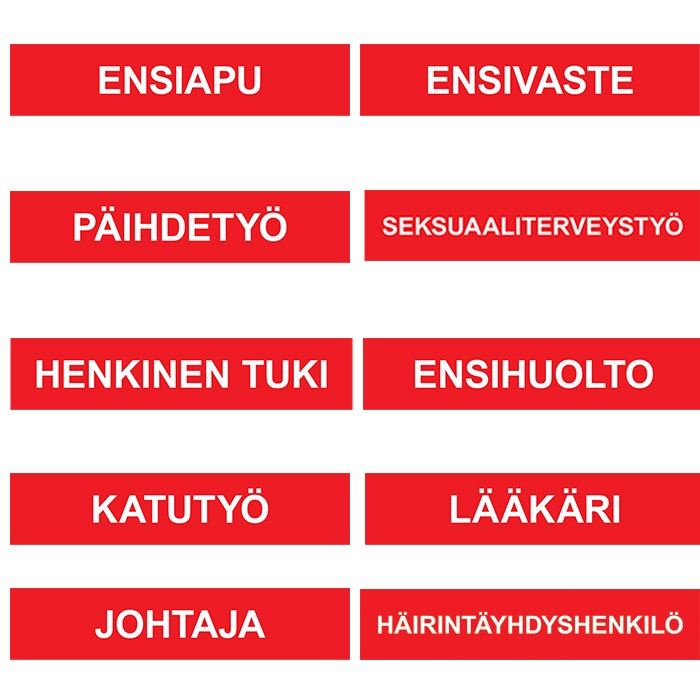 Rintamerkit toimintaryhmille