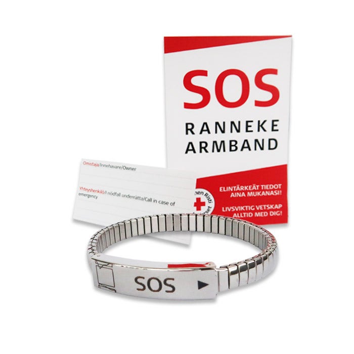 SOS venyvä ranneke, pituus 16,5 cm