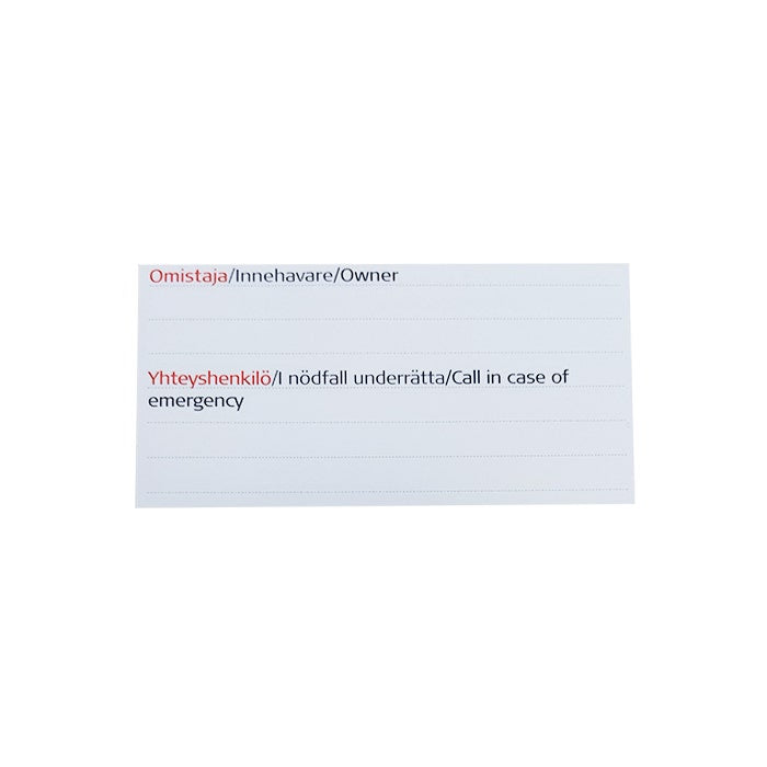 SOS-rannekkeen paperiliuska