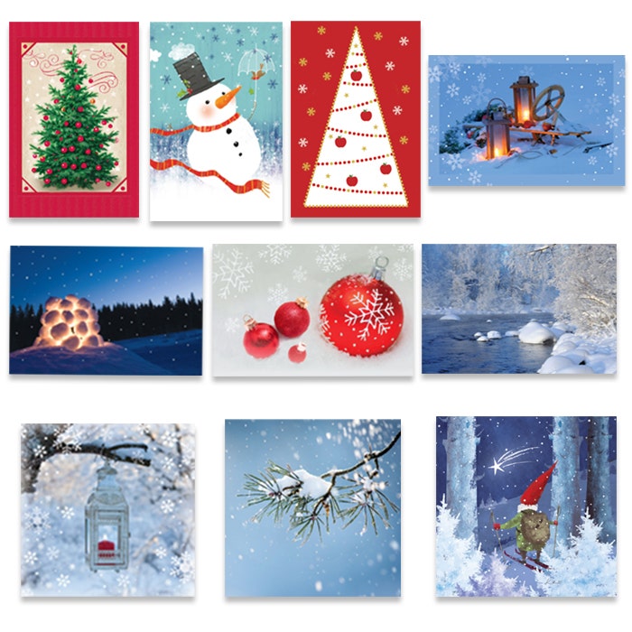 Joulutaitekorttipakkaus postimaksu maksettu