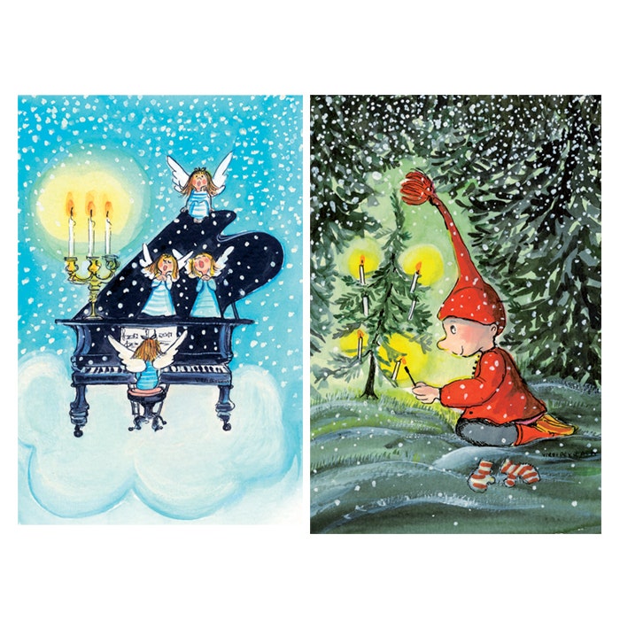 Pakkaus Virpi Pekkalan joulutaitekortteja RUOTSI