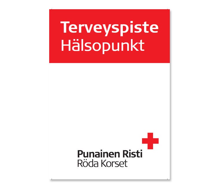 Terveyspiste-kyltti pöydälle