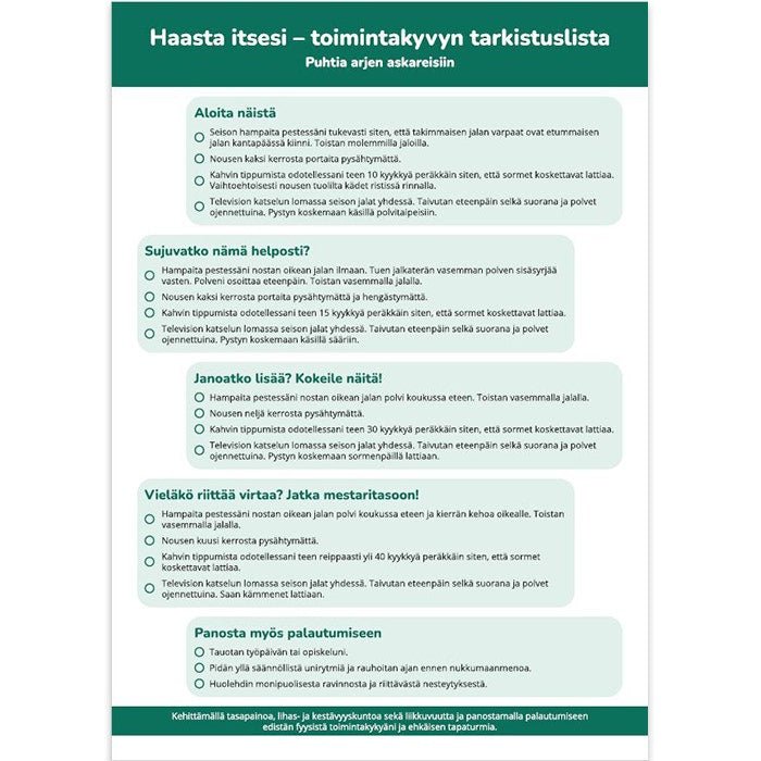 Fyysisen toimintakyvyn tarkistuslista