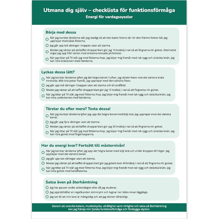Fyysisen toimintakyvyn tarkistuslista