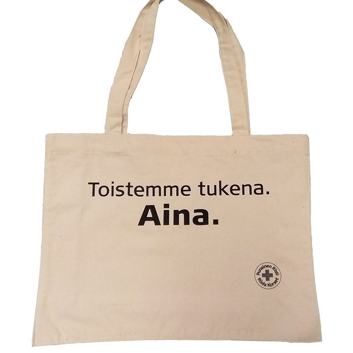 Toistemme tukena -kassi