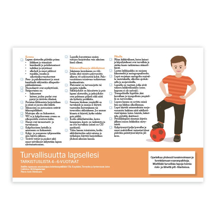 Turvallisuutta lapsellesi, tarkistuslista 4-6 vuotiaat