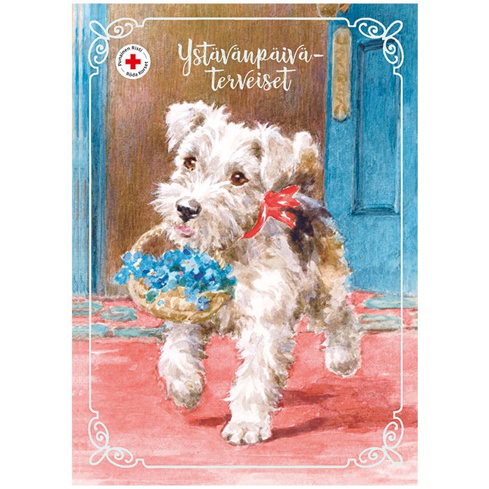 Ystävänpäiväkortti PMM, Koira ja kori