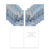 Julkort En ren i snön, 10 st text på finska