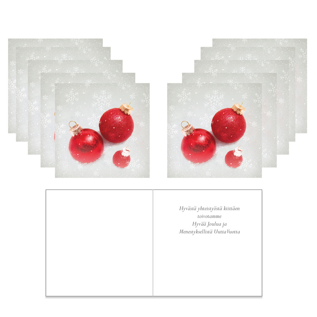 Julkort Julkulor, 10 st text på finska