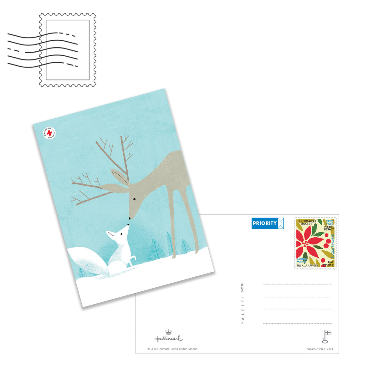 Joulukortti Eläinystävät