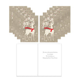 Joulukorttinippu 10 kpl Jouluinen poro, yritystekstillä