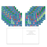 Joulukortti Poro kuusimetsässä, 10 liiketekstillä