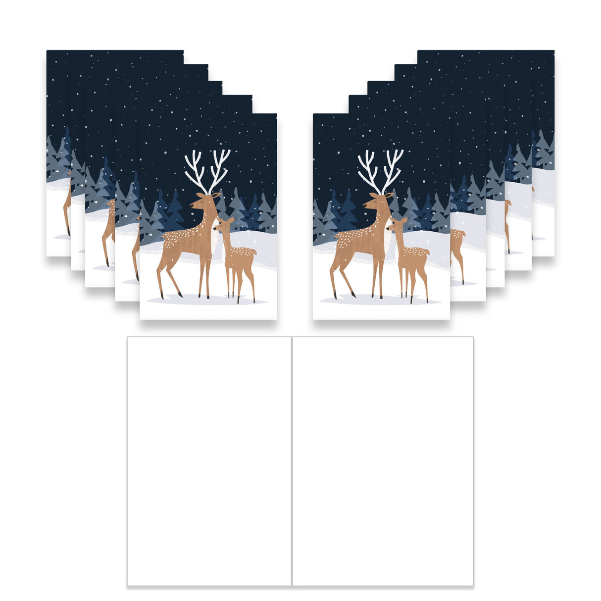Joulukortti Kauriit, 10 kpl blanco