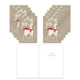 Joulukorttinippu 10 kpl Jouluinen poro, FGod Jul och Gott Nytt År