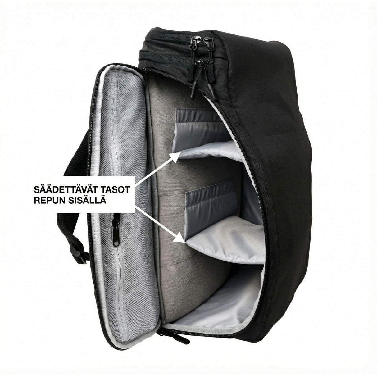 Travel reppu 27 l musta