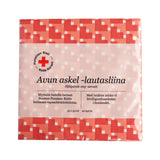 Lautasliinat punasävyisellä kuosilla. 