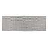 Laudeliinassa kudottu harmaavalkoinen graafinen kuvio