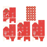 Pakkauksessa on 24 koottavaa taloa sekä numerotarrat.