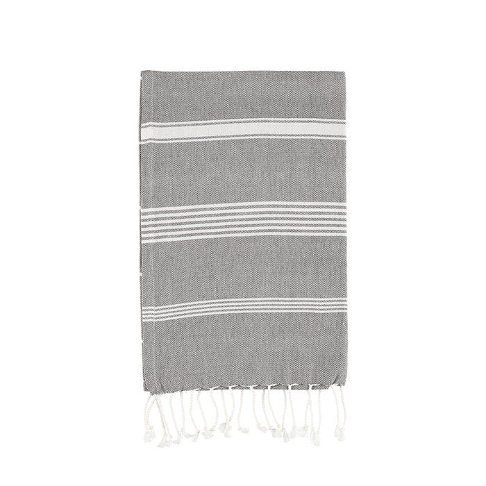 Harmaa-valkoinen puuvillapyyhe