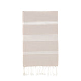 Beige-valkoinen Hamam-pikkupyyhe