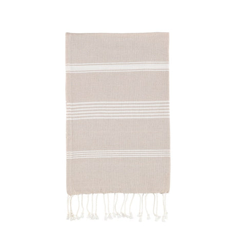 Beige-valkoinen Hamam-pikkupyyhe