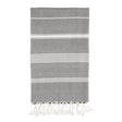 Harmaa-valkoraidallinen hamam-kylpypyyhe