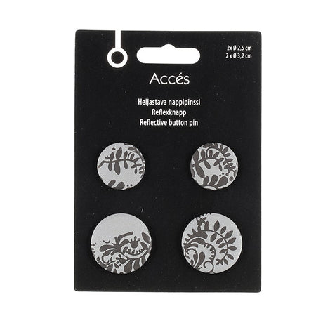 Heijastava nappipinssi kuviollinen, 4 kpl