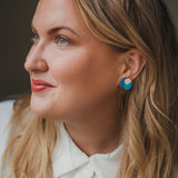 Huoma knappörhängen, blåa