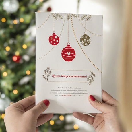Punaisen Ristin aineeton joulukalenteri Hyvien tekojen joulukalenteri