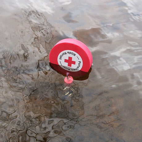 Kelluva avaimenperä logolla