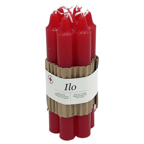 Ilo -kynttiläkimpussa on 7 kirkkaanpunaista kruunukynttilää.