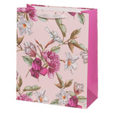 Kukkakuvioinen lahjakassi, roosa