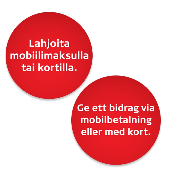 Ripustettava mainostaulu Lahjoitustavat