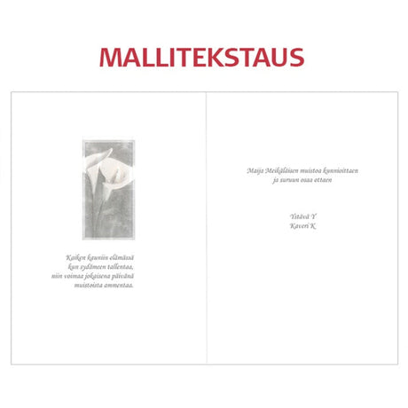 Tekstattu osanottoadressi Kallat