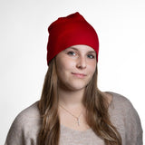 Kirkkaanpunainen merinovillapipo