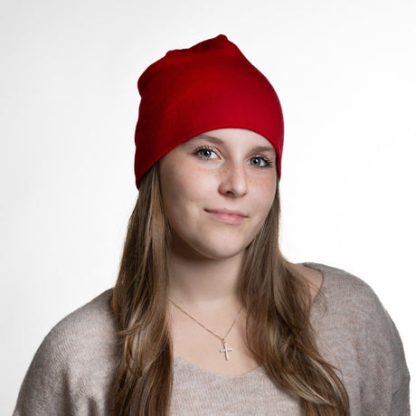 Kirkkaanpunainen merinovillapipo