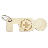 Koivuvanerinen monitoimiavaimenperä, jossa poletti ostoskärryyn ja puhelinteline