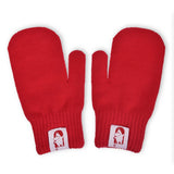 Punaiset Muumi lapaset aikuisille. Tuote kuuluu Moomin 80 Juhlavuoden mallistoon!